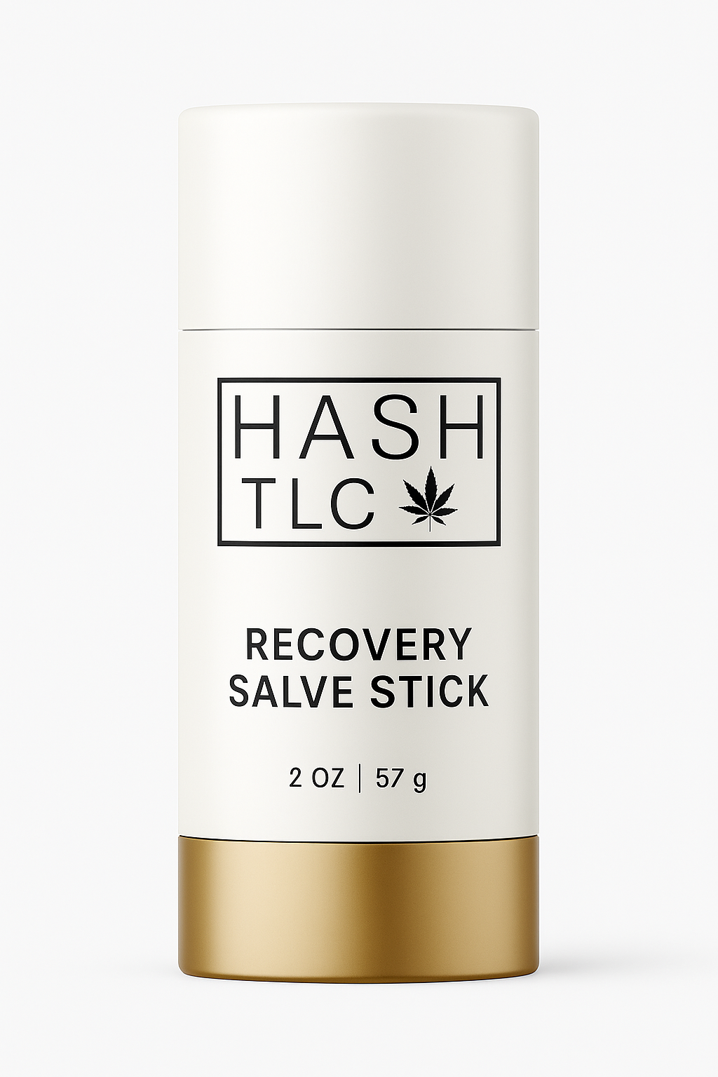 HASH TLC Recovery Salve Stick in white tube with gold base